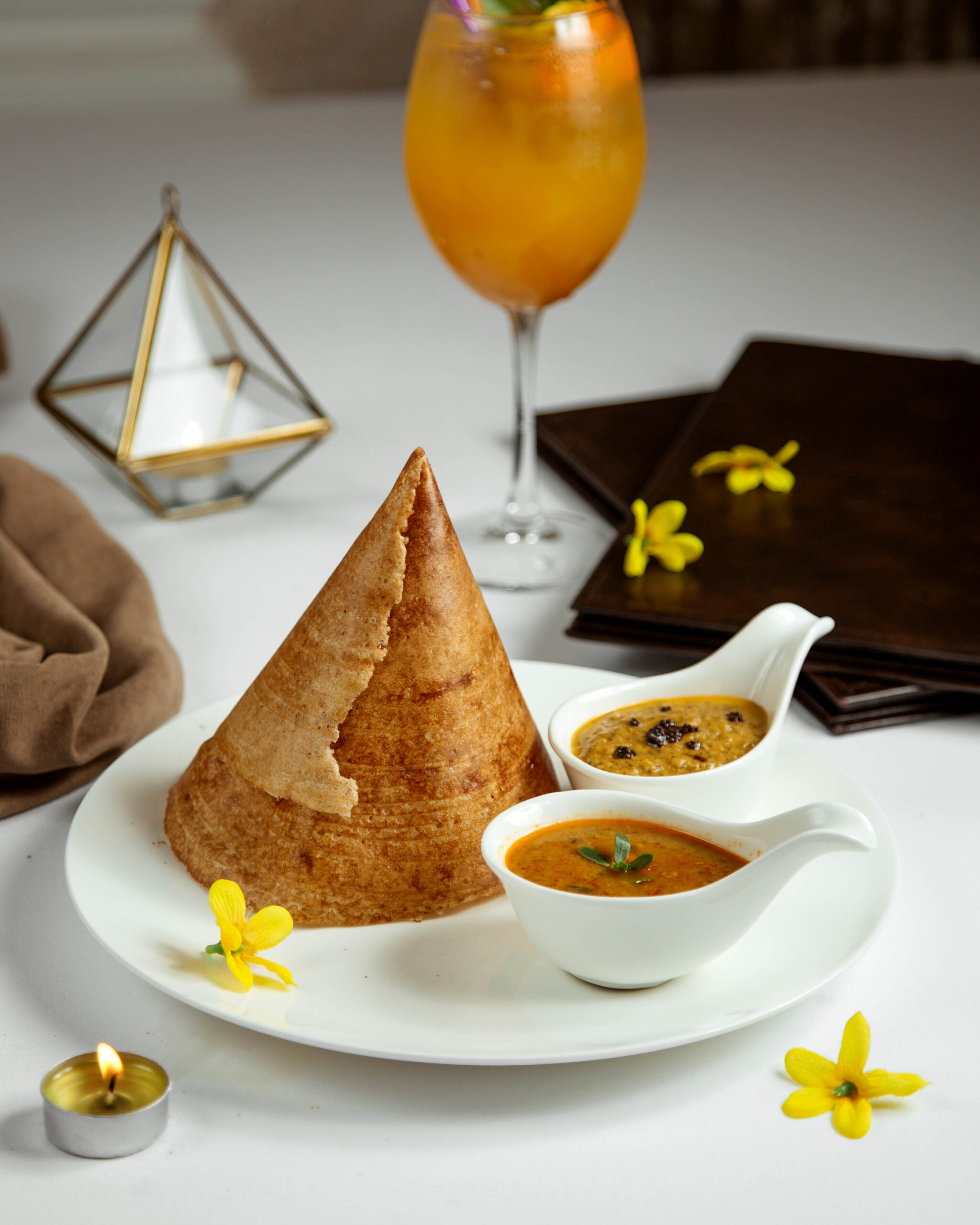 crispy bakery with various sauces